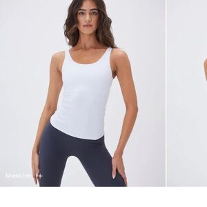 Adanola White Fitted Sleeveless Tank Top